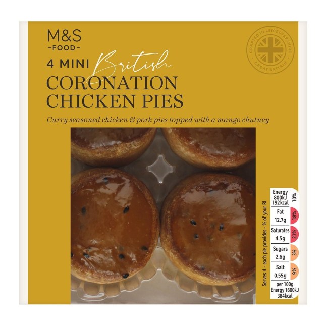 New Coronation Chicken Pies from M&S