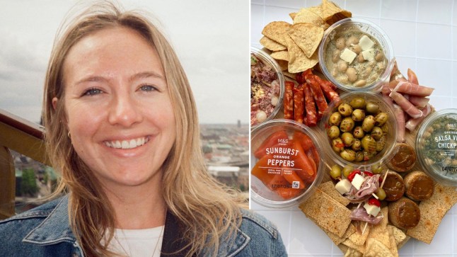 Split image of Taron Van Der Berg (left) and M&S picky bits (right)