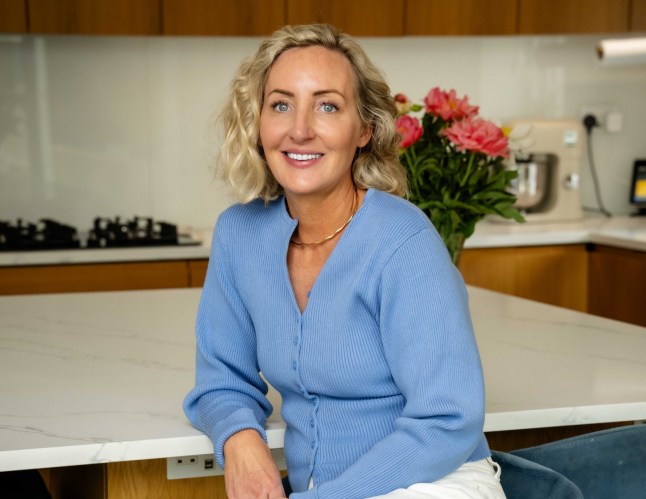 Bethany Eaton with her selection of snacks that she likes to have at home including Manuca honey, Dalesford Chocolate nut butter, frozen avocados, collagen powder, Nush yoghurts, liquid egg whites matcha powder and pineapple and anchovy pizzas. Byline John Nguyen/JNVisuals 19/05/2025