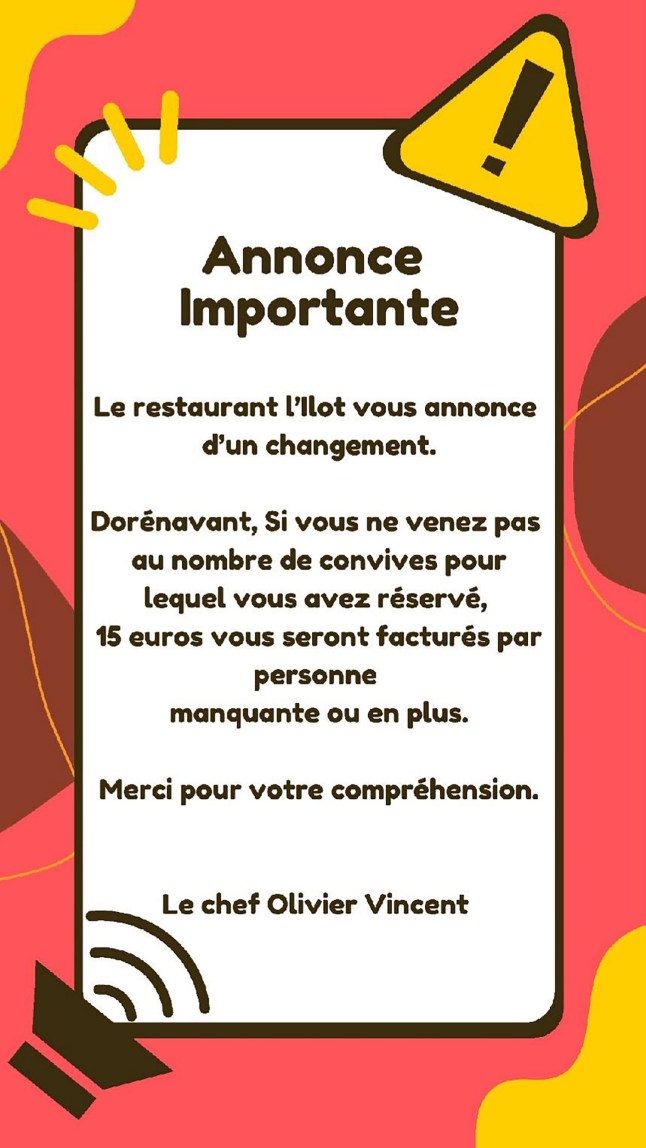 Picture from the Facebook page of Restaurant l'?lot, Amboise, France. https://www.facebook.com/restaurantlilotamboise