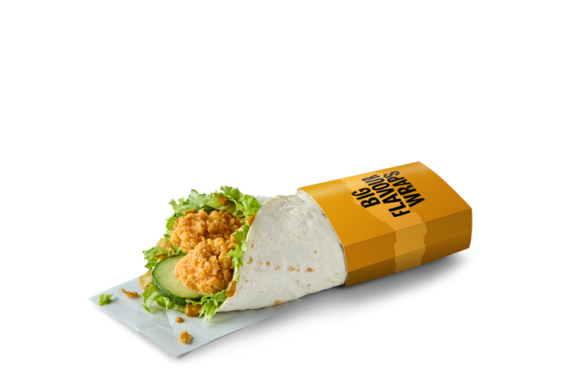 The Katsu Wrap from McDonald's on a white background