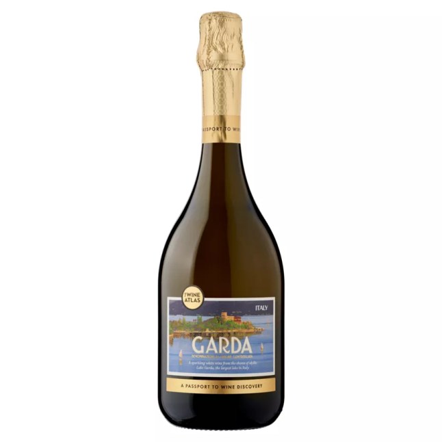 A bottle of the Wine Atlas Garda on a white background