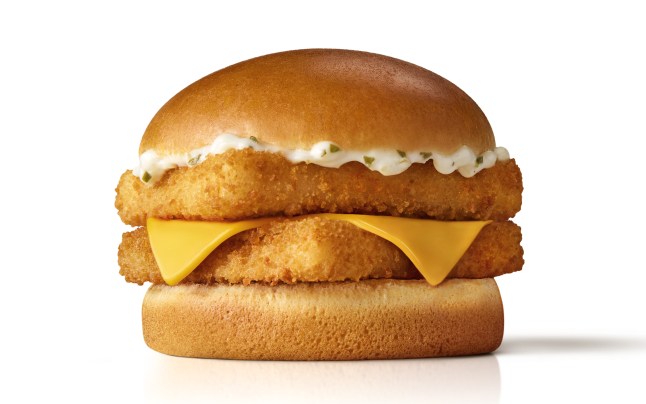 The new Double Filet-O-Fish from McDonald's on a white background