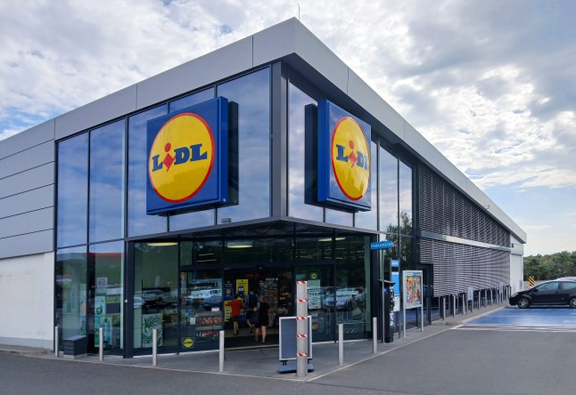 LIDL supermarket logo sign.