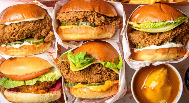 Chicken sandwiches and fries from Popeyes.