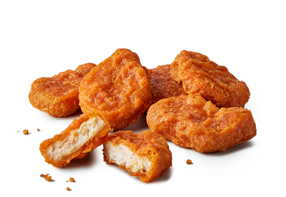 Spicy Chicken McNuggets on a white background