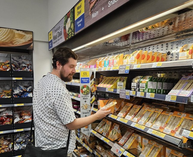 Jon Fellowes in Tesco Meal Deal section