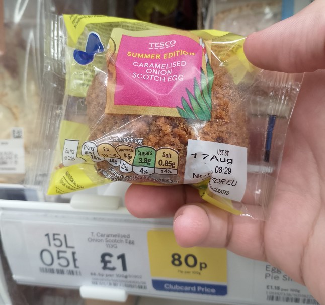 Caramelised onion scotch egg from Tesco