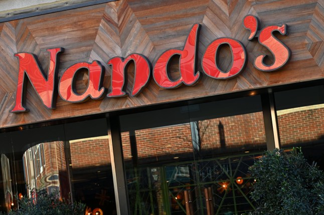 SOUTHEND, ENGLAND - JANUARY 18: A general view of Nando's restaurant signage on January 18, 2024 in Southend, United Kingdom. (Photo by John Keeble/Getty Images)