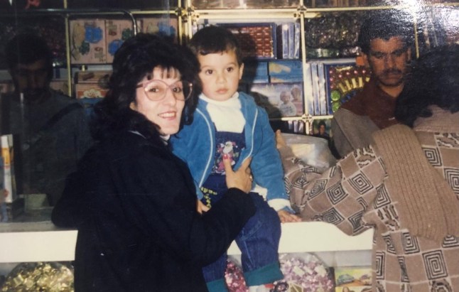 Amro Tabari as a child with his mother