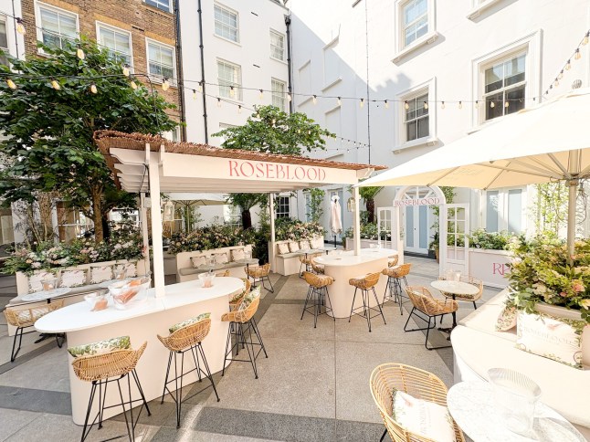 The Roseblood Terrace in the sun