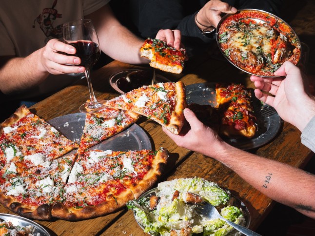 A selection of pizza at Bad Boy Pizza Society