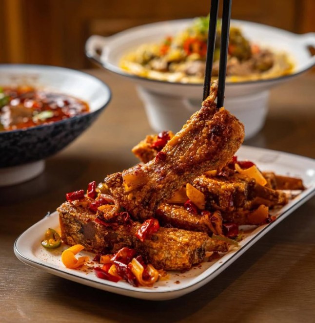 A plate of pork at Sanxia Renjia