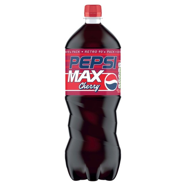 Retro Pepsi Max Cherry bottle on a white background