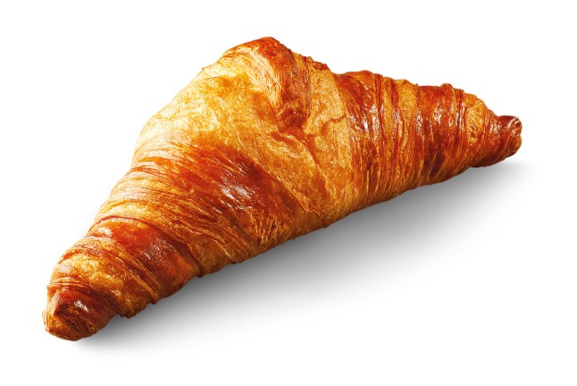 The all butter croissant from Lidl on a white background