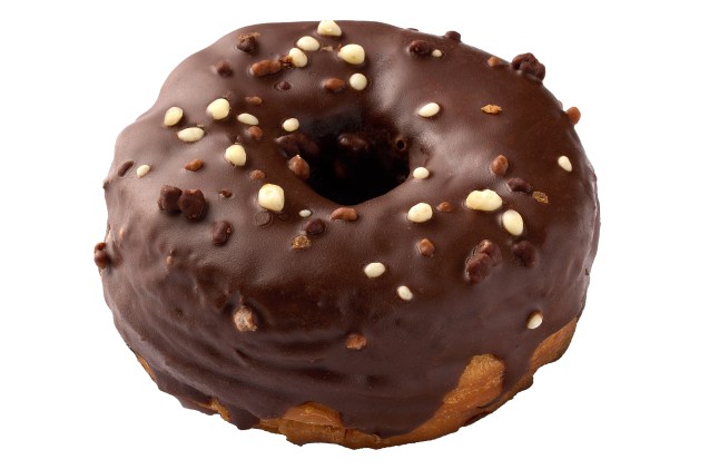 Lidl's chocolate cronut on a white background