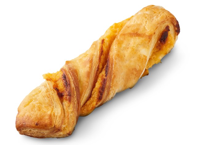 Cheese twist from Lidl on a white background