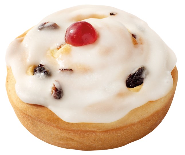 Belgian bun from Lidl on a white background