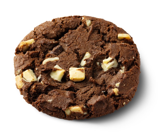 Lidl's triple chocolate cookie on a white background