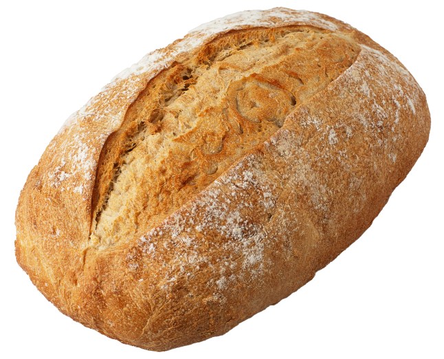 Lidl's large white sourdough bloomer on a white background