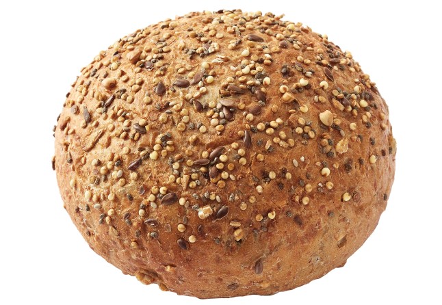 Lidl's ancient grain roll on a white background