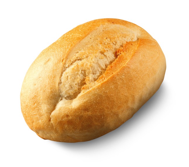 The petit pain from Lidl on a white background