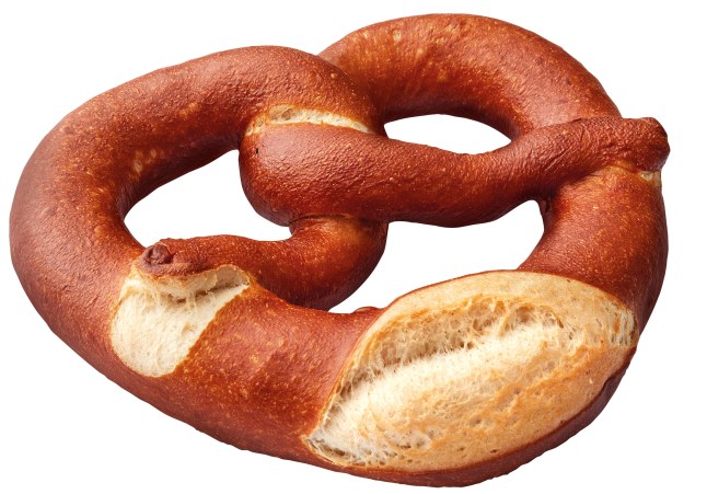Pretzel from Lidl on a white background